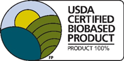 United States Department of Agriculture (USDA) BioPreferred Program as a USDA CERTIFIED 100% BIOBASED PRODUCT 